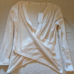Lush criss cross low cut front long sleeve top